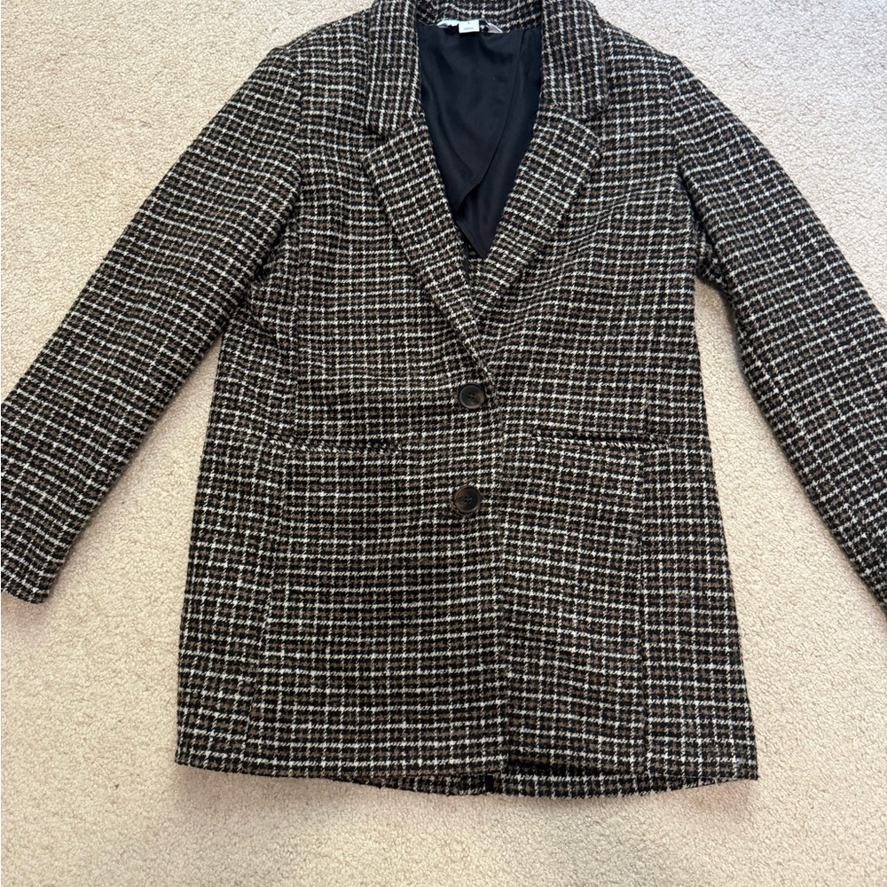 Old Navy Black and White Plaid Blazer